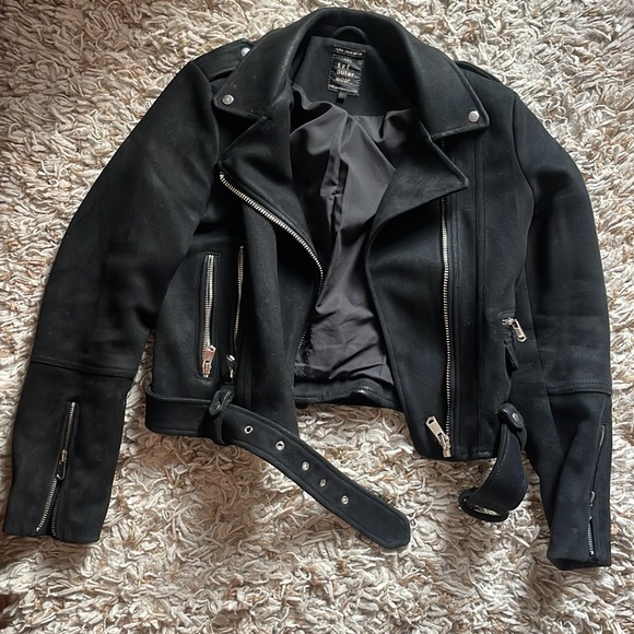 Faux Suede Biker Jacket - Picture 5 of 9